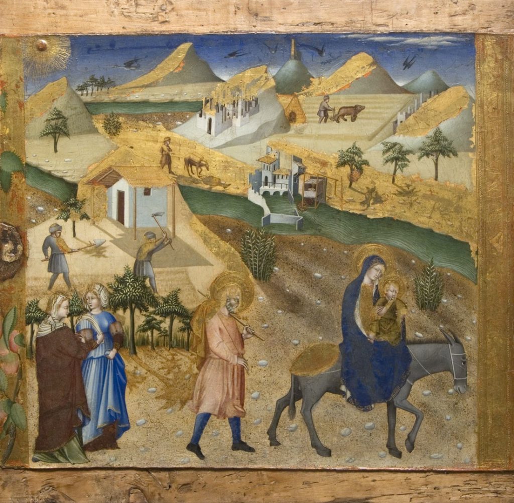 Giovanni di Paolo, Fuga in Egitto, 1436, Tempera su tavola, Siena, Pinacoteca Nazionale