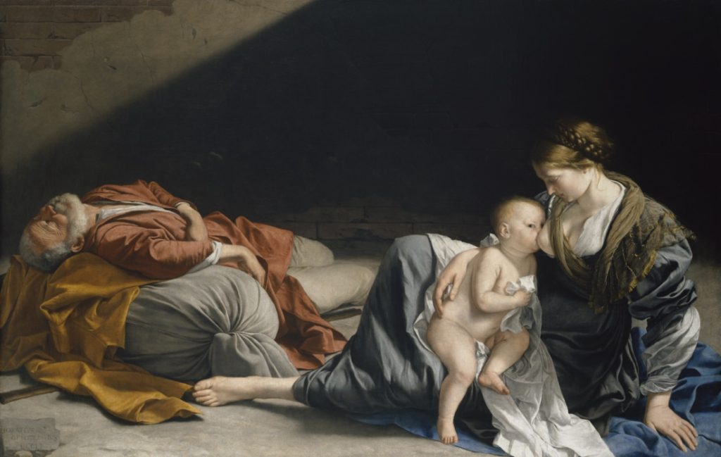 Orazio Gentileschi, Riposo durante la fuga in Egitto, olio su tela, Kunsthistorisches Museum, Vienna